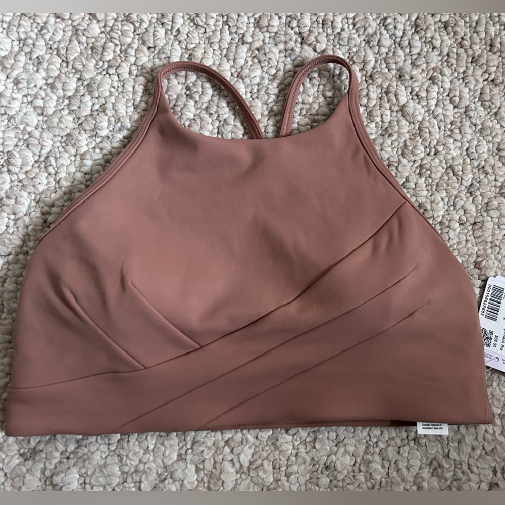 lululemon athletica Flow Y Wrap-front high-neck bra - nude neutral